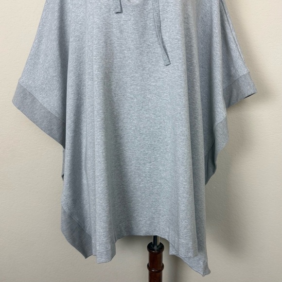 L'AGENCE Lizzy Lace Up Grey Hooded Poncho - Picture 7 of 16